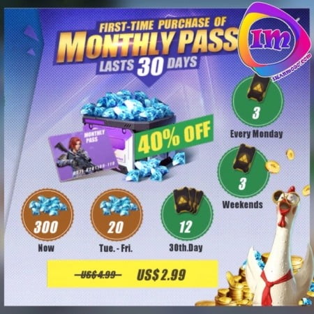 خرید ارازان پک monthly pass بازی rules of survival