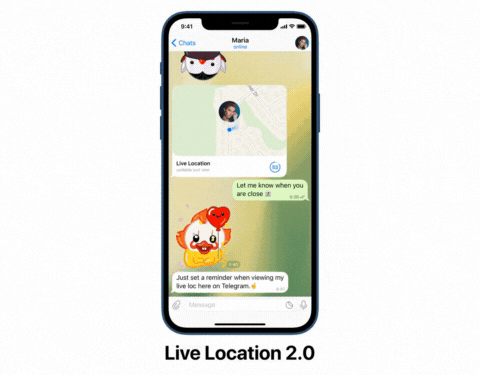 نحوه تنظیم هشدار برای live location در تلگرام