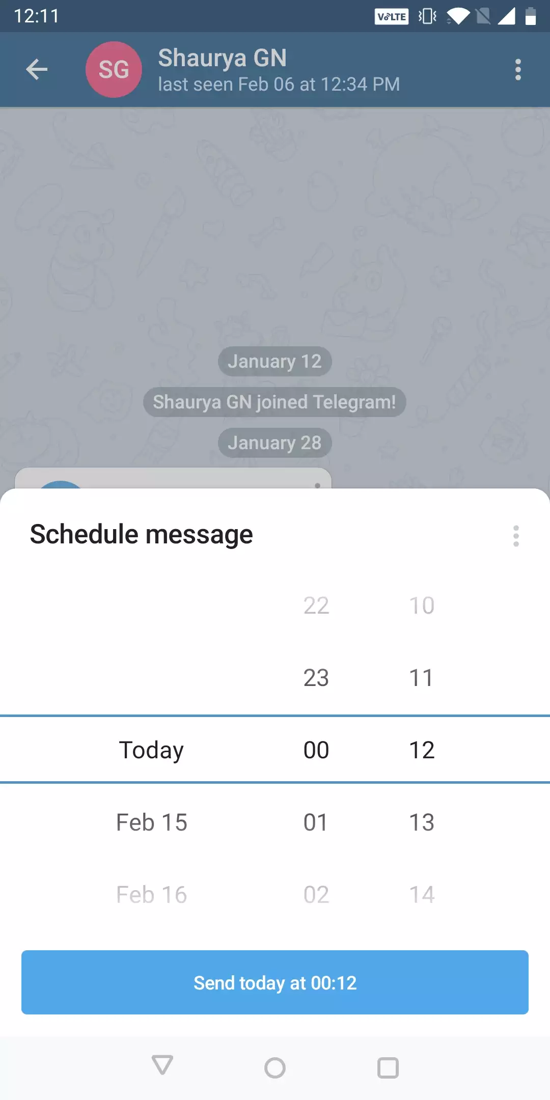 گزینه schedule message تلگرام
