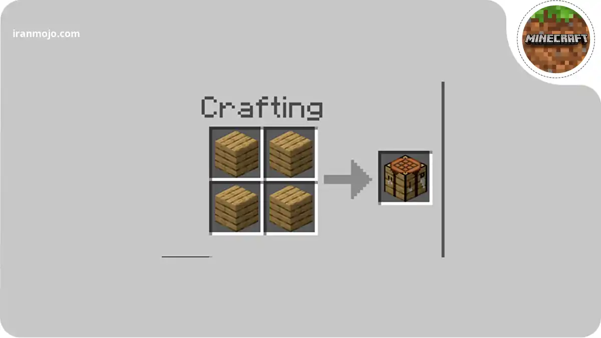  در بازی ماینکرافت یک Crafting Table درست کنید