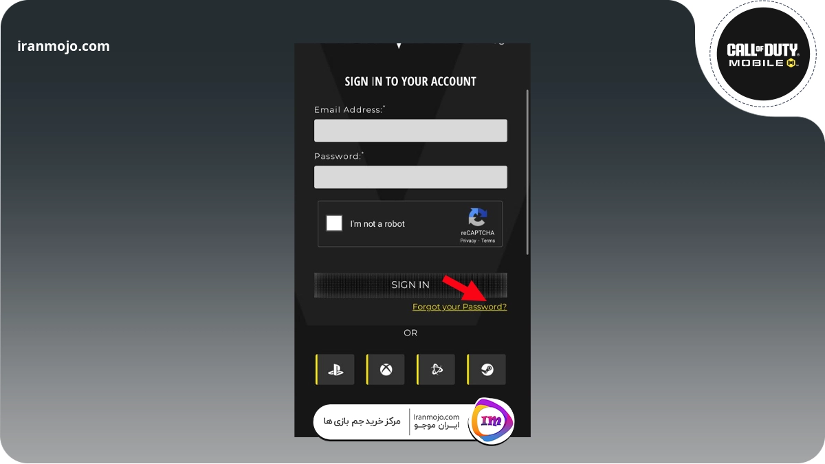 تغییر رمز اکانت کالاف دیوتی موبایل