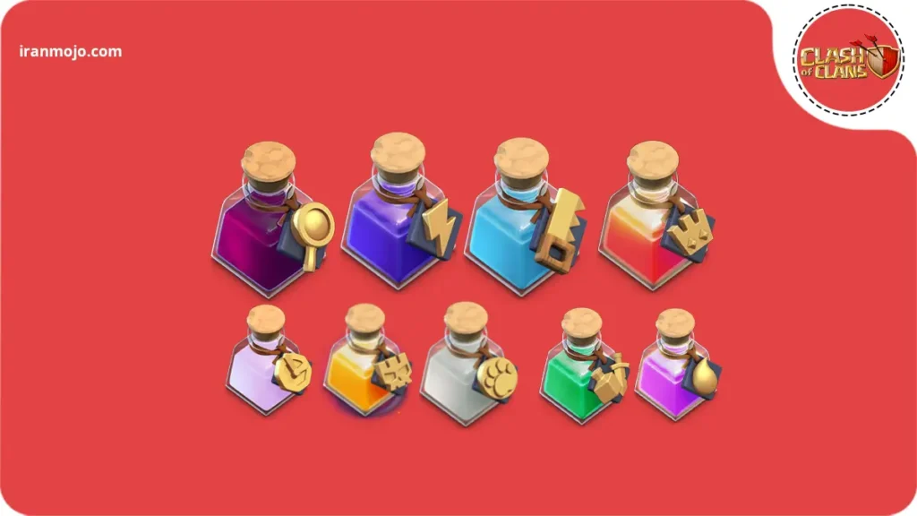 معرفی بهترین معجون های کلش اف کلنز و قدرت های آن ها