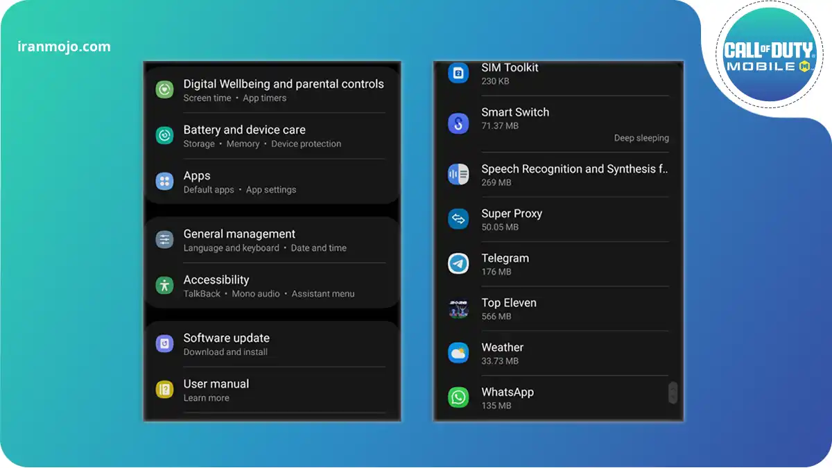 تنظیمات (Settings)