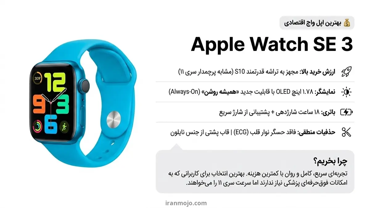 اپل واچ Apple Watch SE 3 - بهترین اپل واچ اقتصادی